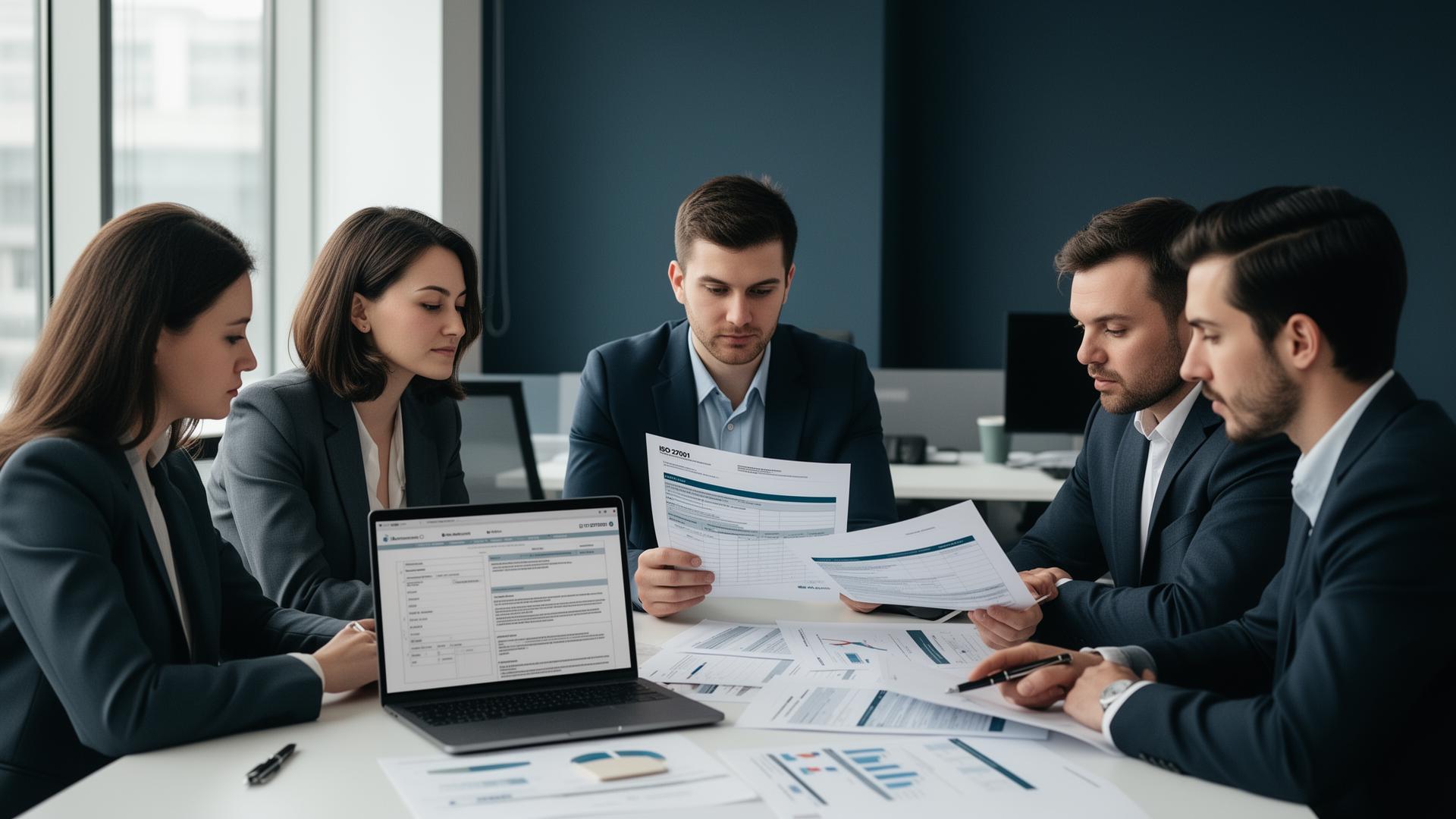 Auditteam bekijkt ISO 27001 documentatie tijdens een gap-analyse